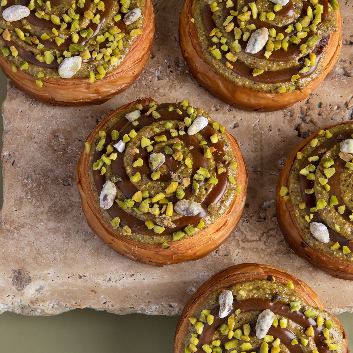 Pistachio and Caramel Roll