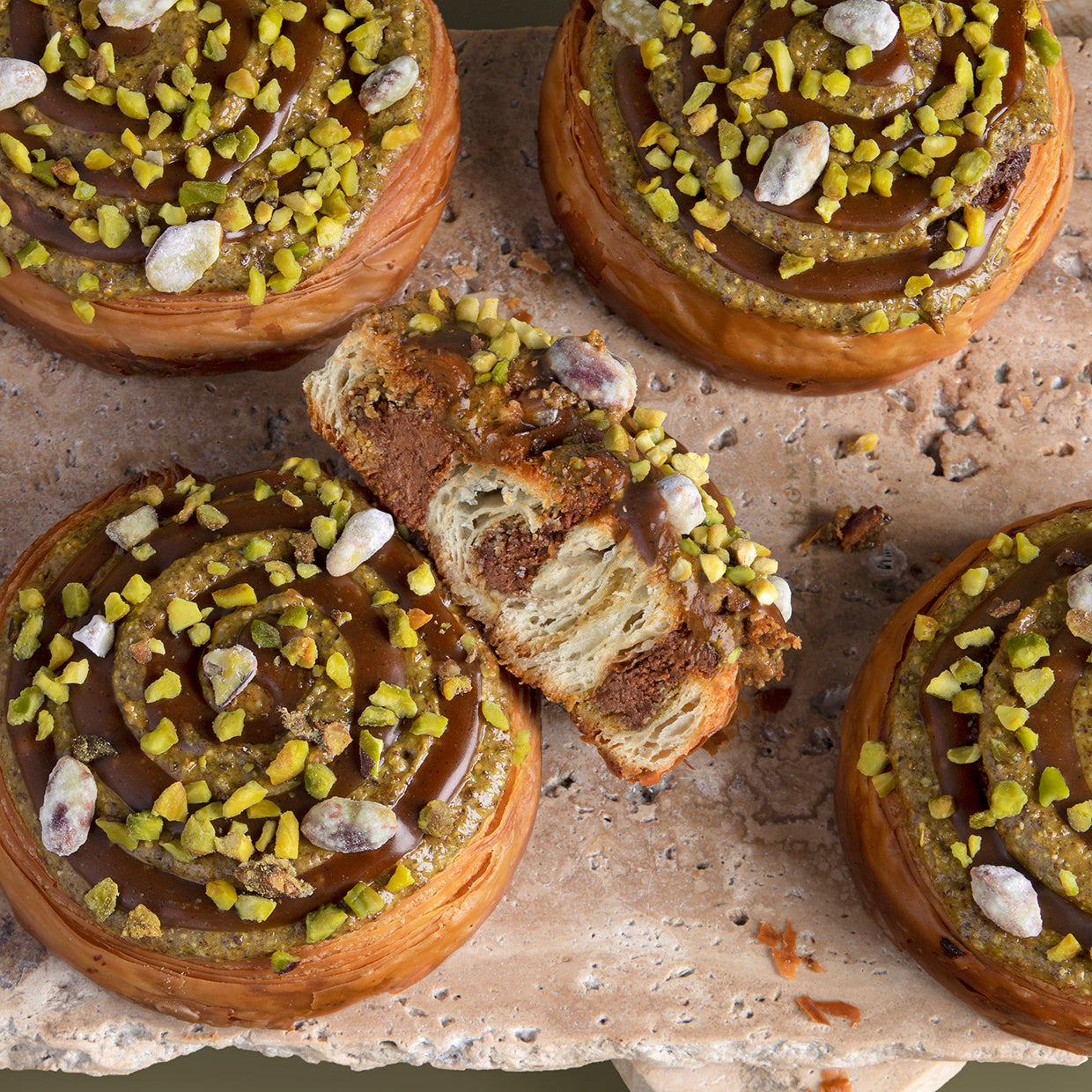 Pistachio and Caramel Roll